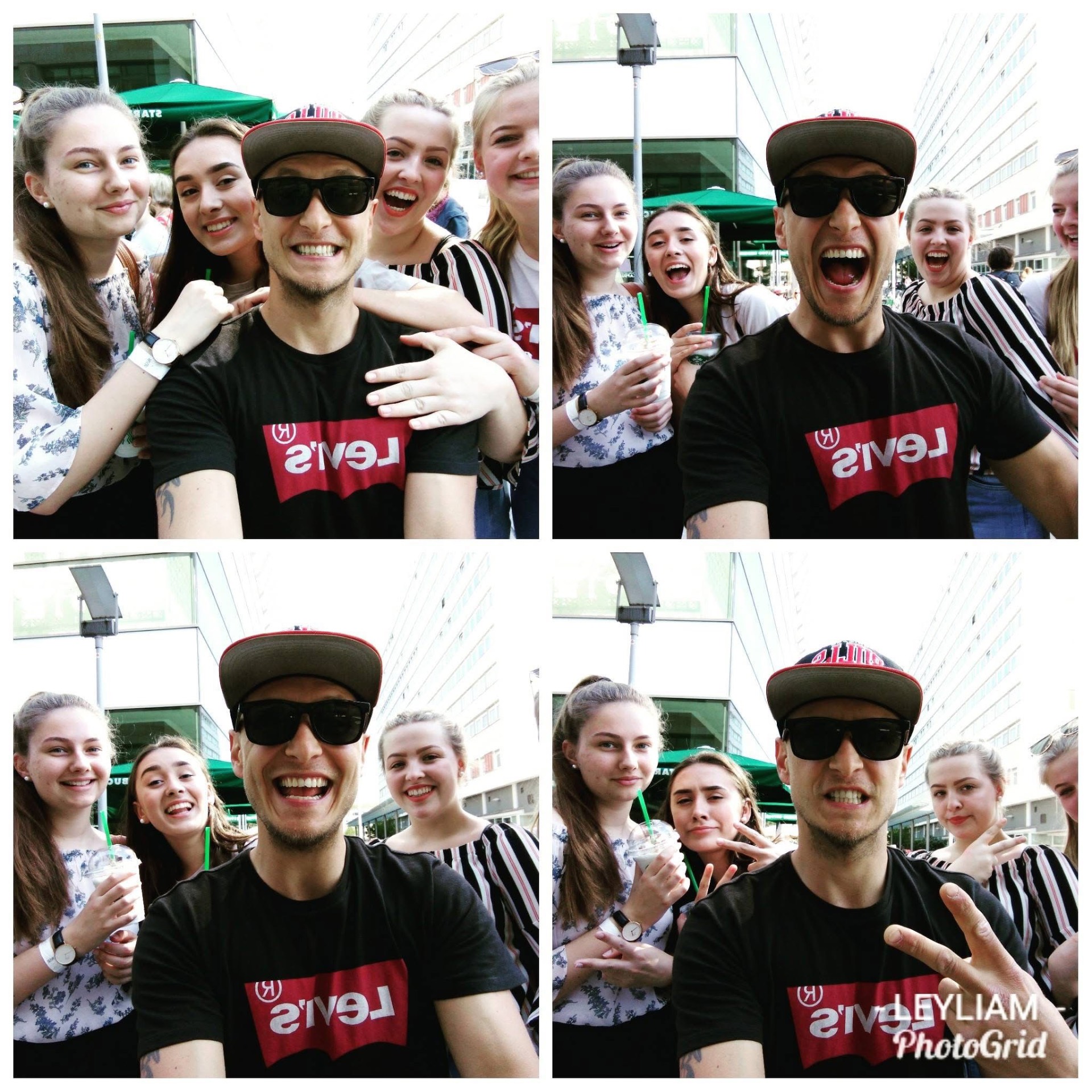 Meeting fans on the street