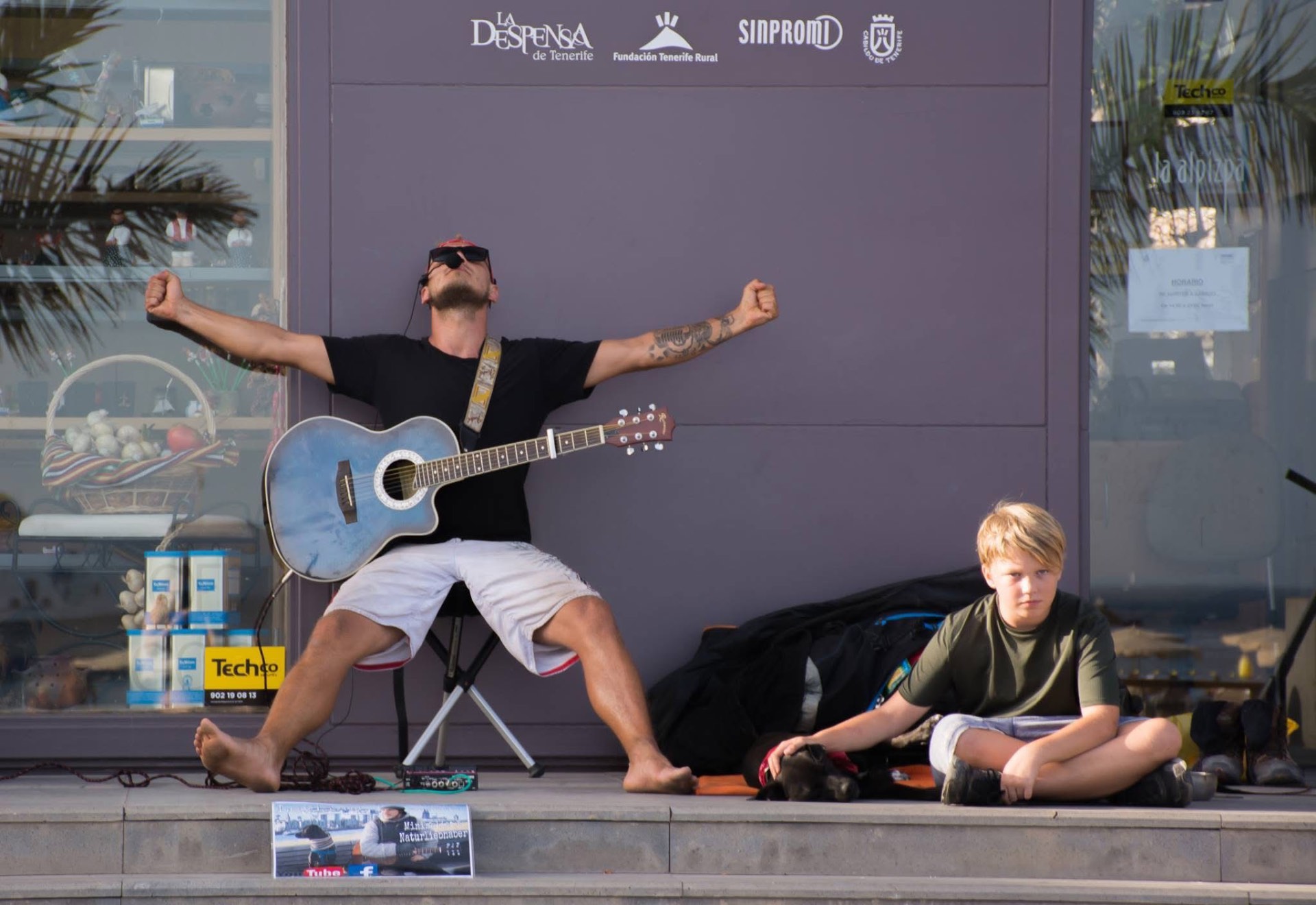 Romeo at a street performance in Tenerife